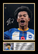 Kaoru Mitoma Signed Autographed Portrait Poster Print – Japan & Brighton & Hove Albion F.C. – Football Memorabilia Gift for Fans & Collectors