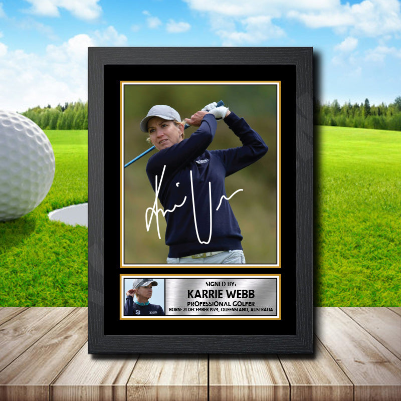 Kerrie Webb Golf Printed Signature Poster Print Gift