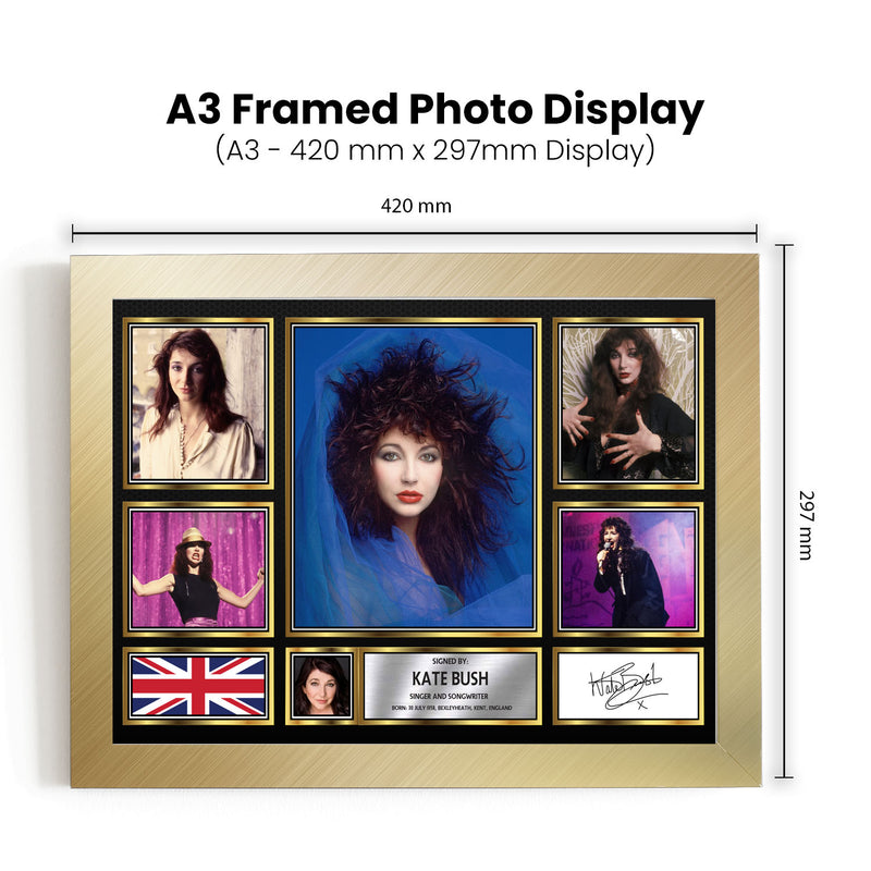 Kate Bush Singers Framed Autographed Print - Limited Edition Autograph Fan Gift – Collectible Memorabilia Merchandise