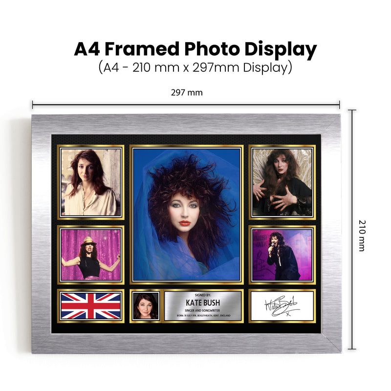 Kate Bush Singers Framed Autographed Print - Limited Edition Autograph Fan Gift – Collectible Memorabilia Merchandise