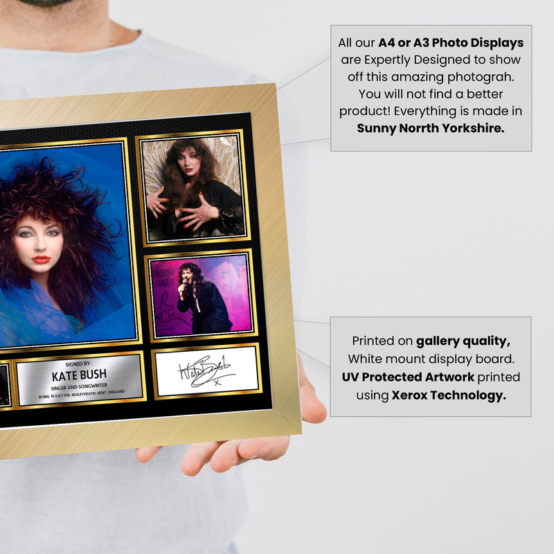 Kate Bush Singers Framed Autographed Print - Limited Edition Autograph Fan Gift – Collectible Memorabilia Merchandise