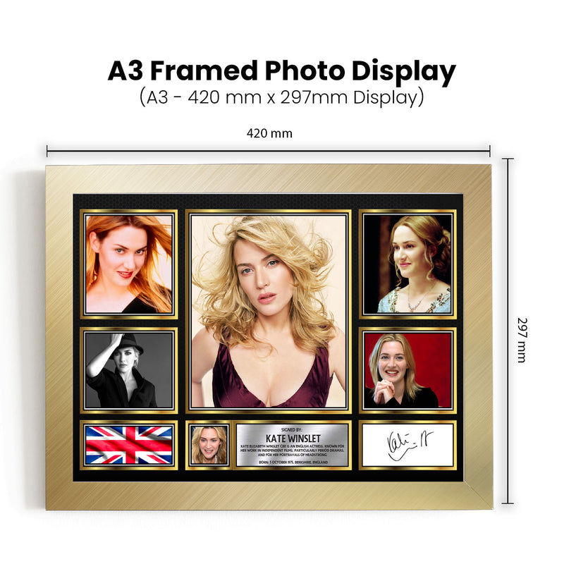 Kate Winslet Actors Framed Autographed Print - Limited Edition Autograph Fan Gift – Collectible Memorabilia Merchandise