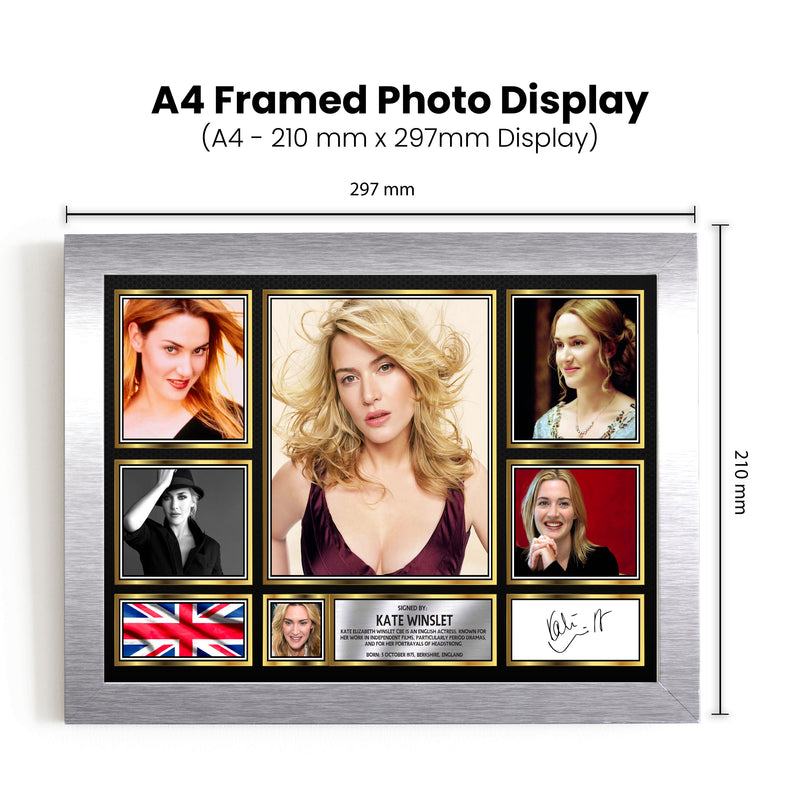 Kate Winslet Actors Framed Autographed Print - Limited Edition Autograph Fan Gift – Collectible Memorabilia Merchandise