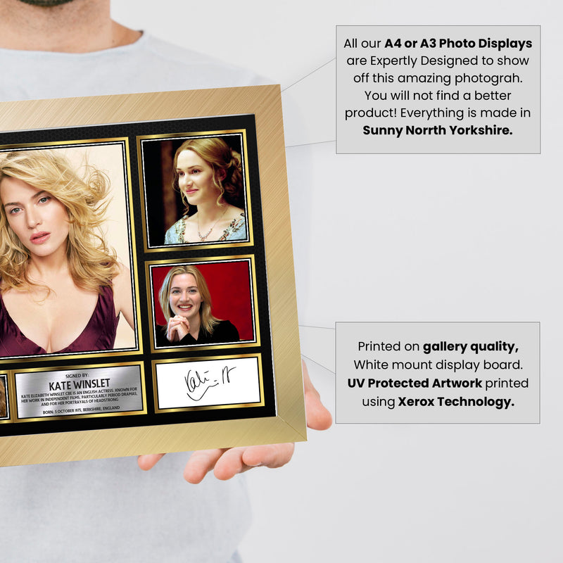 Kate Winslet Actors Framed Autographed Print - Limited Edition Autograph Fan Gift – Collectible Memorabilia Merchandise