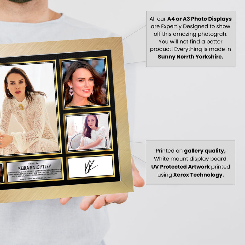 Keira Knightley Actors Framed Autographed Print - Limited Edition Autograph Fan Gift – Collectible Memorabilia Merchandise