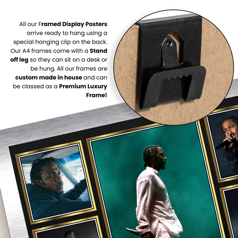 Rappers Kendrick Lamar Framed Autographed Print - Limited Edition Autograph Fan Gift – Collectible Memorabilia Merchandise