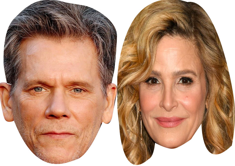 Kevin Bacon and Kyra Sedgwick Celebrity Couple Face Mask Fancy Dress - High-Quality Cardboard Masks for Any Occasion