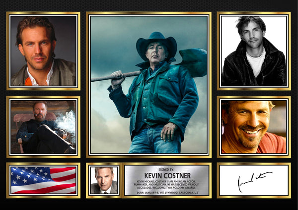 Kevin Costner – Printed Signature Television Star Print – Reproduction Print