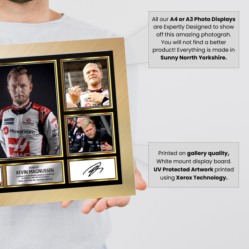 Kevin Magnussen F1 Driver Limited Edition Signed Gift Poster Print Artwork Display