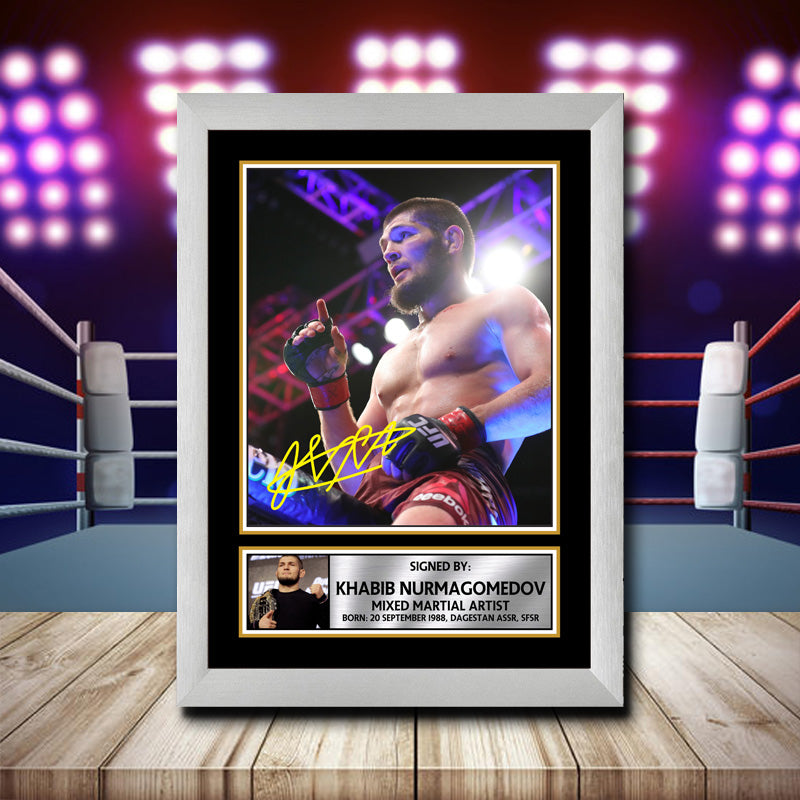 Khabib NurmagomedovâÂ 2 Printed Signature Ufc Star Poster Print Framed Wall Art Gift – Khabib NurmagomedovâÂ 2 Printed Signature Ufc Star Poster Print