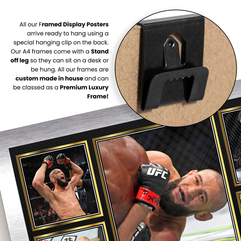 Khamzat Chimaev UFC FIighters Framed Autographed Print - Limited Edition Autograph Fan Gift – Collectible Memorabilia Merchandise