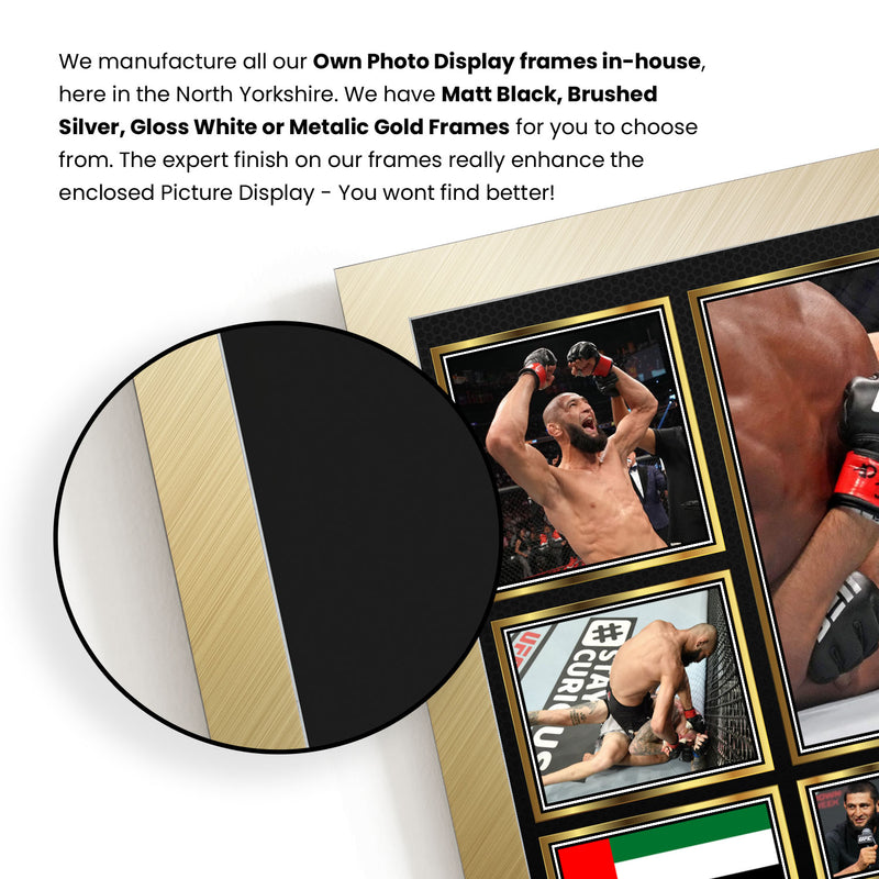 Khamzat Chimaev UFC FIighters Framed Autographed Print - Limited Edition Autograph Fan Gift – Collectible Memorabilia Merchandise