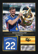 Kiernan Dewsbury-Hall Printed Signed Poster – Everton FC Trophy Celebration Wall Art with Jersey & Bio Plaque – Premier League Football Memorabilia for Fans & Collectors