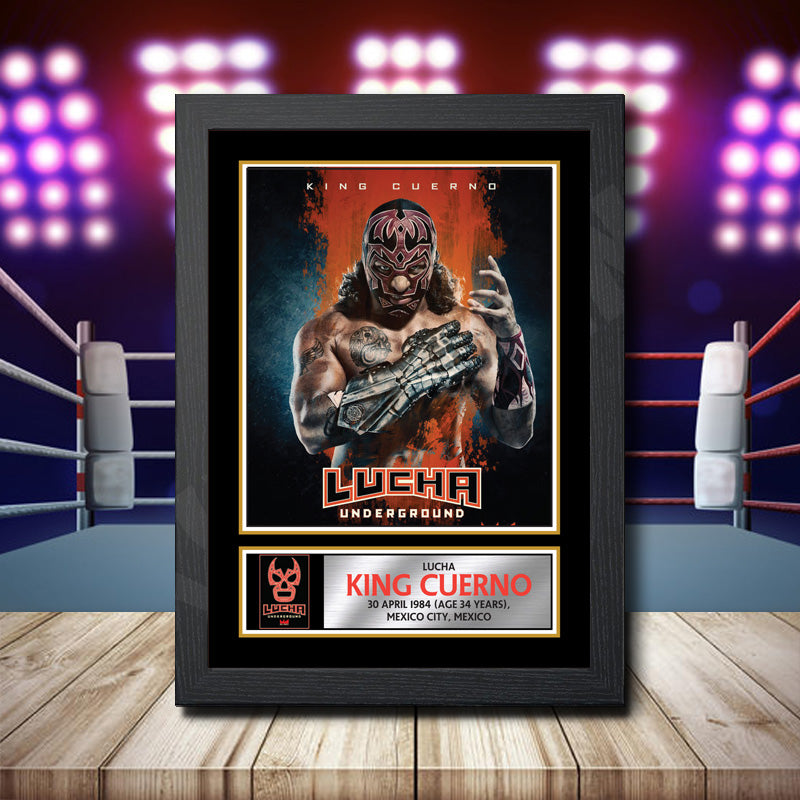 King Cuerno Lucha Print Printed Signature Wwe Star Poster Print Framed Wall Art Gift – King Cuerno Lucha Print Printed Signature Wwe Star Poster Print