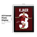 Simon Kjær Signed Poster Print – Denmark National Team Captain Tribute Wall Art with Signature & Jersey Number 3 – Defensive Leader Memorabilia for Football Fans & Collectors