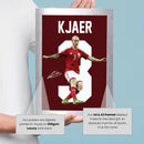 Simon Kjær Signed Poster Print – Denmark National Team Captain Tribute Wall Art with Signature & Jersey Number 3 – Defensive Leader Memorabilia for Football Fans & Collectors