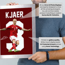 Simon Kjær Signed Poster Print – Denmark National Team Captain Tribute Wall Art with Signature & Jersey Number 3 – Defensive Leader Memorabilia for Football Fans & Collectors