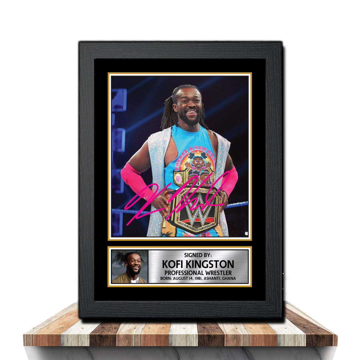 Kofi Kingston M1030 Wrestling Printed Signature Poster Print Gift