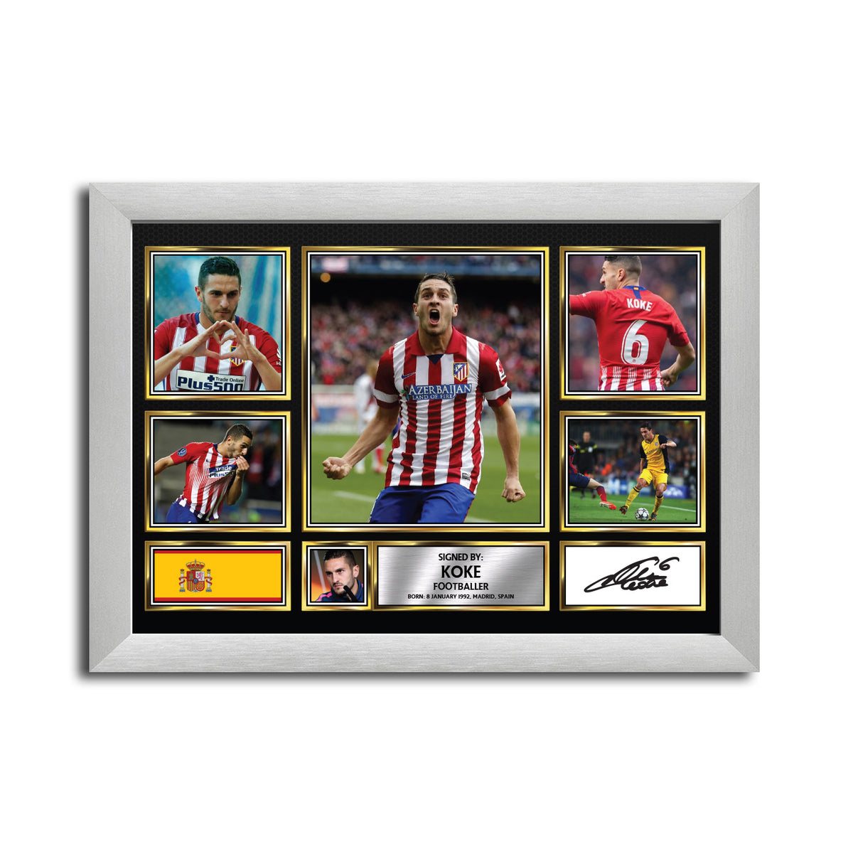 Koke Football Gift MC1626 Printed Signature Star Poster Print Wall Art Gift
