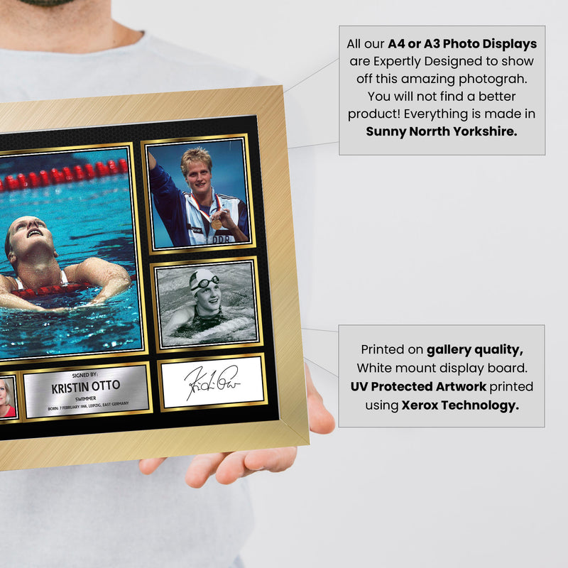 Kristin Otto Olympians Framed Autographed Print - Limited Edition Autograph Fan Gift – Collectible Memorabilia Merchandise