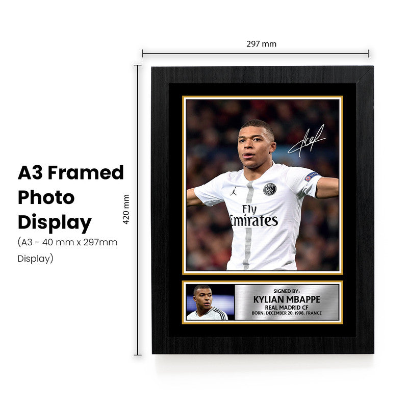 Kylian Mbappé Signed Autograph Poster Print – France & Real Madrid Superstar – Football Gift for Fans & Collectors