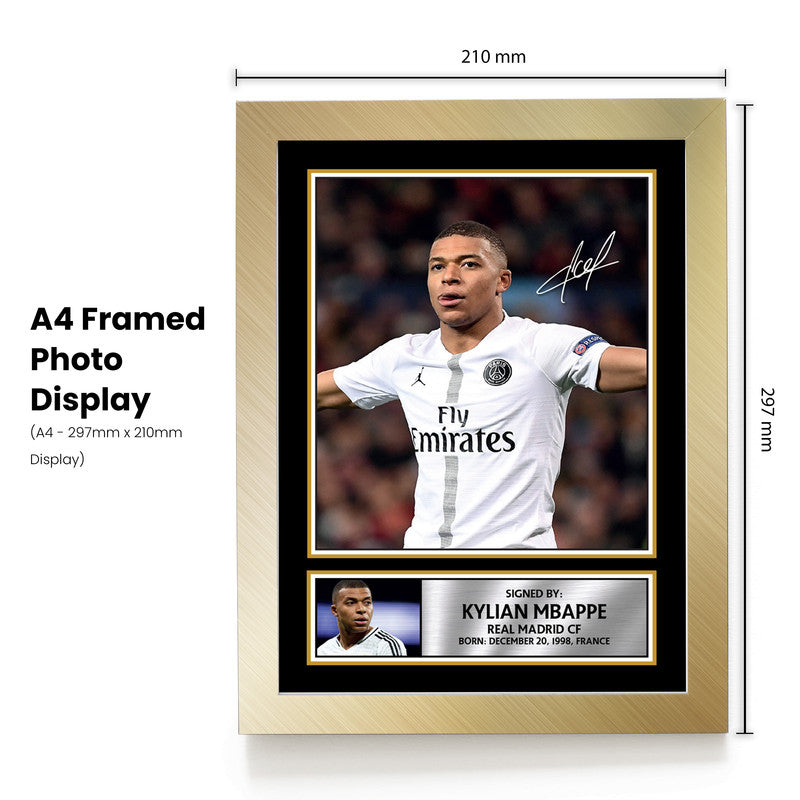 Kylian Mbappé Signed Autograph Poster Print – France & Real Madrid Superstar – Football Gift for Fans & Collectors