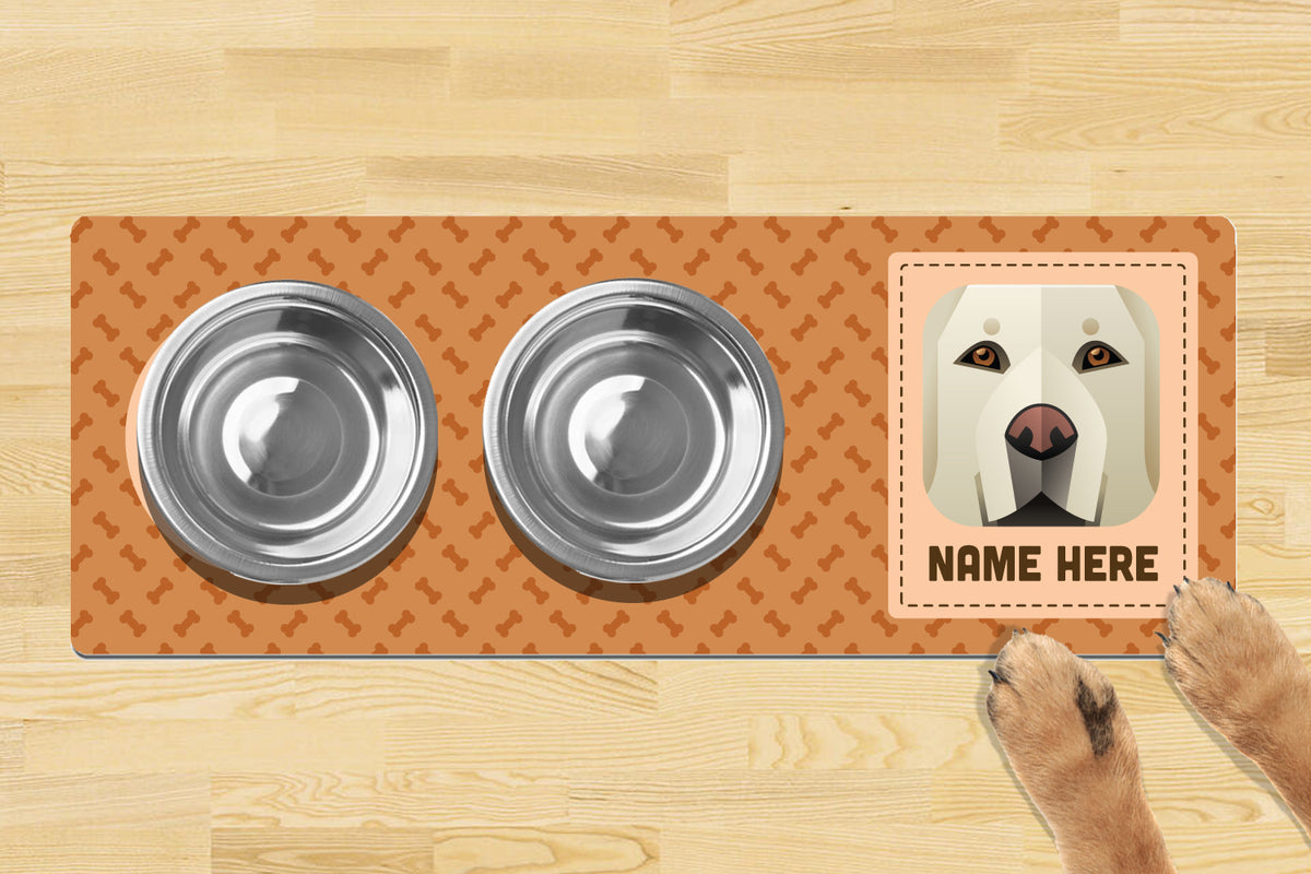 Personalised Dog Breed Dog Bowl Mat 880mm x 300mm2 Bowl Design - LABRADOR