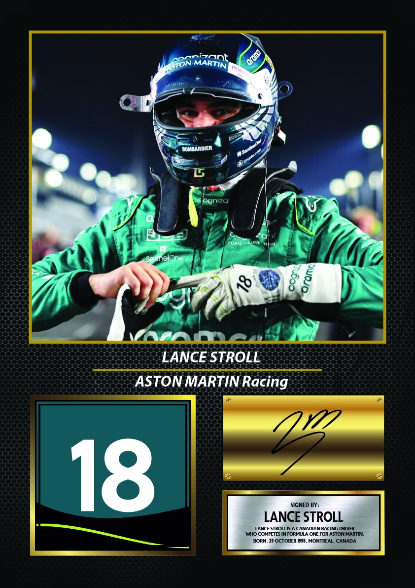 Lance Stroll Racing Driver Printed Signature Print – lance Stroll printed signature poster