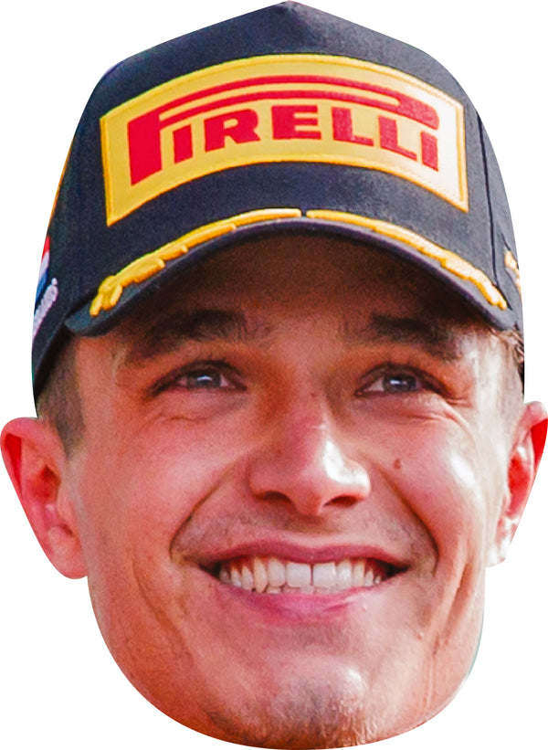 Lando Norris Cap Facemask – F1 Motorsport Celebrity Card Face Mask – Celebrity Mask for Stag Do, Hen Night, Fancy Dress & Costume Parties