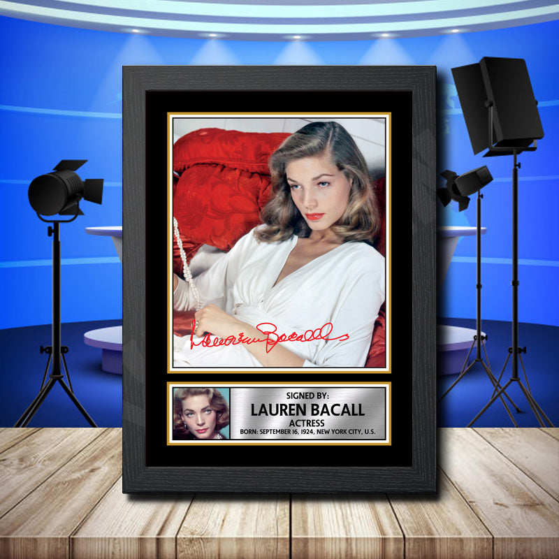 Lauren Bacall 2 Printed Signature Television Star Poster Print Framed Wall Art Gift – Lauren Bacall 2 Printed Signature Television Star Poster Print