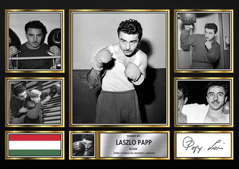 LAszLO Papp Olympians Framed Autographed Print - Limited Edition Autograph Fan Gift – Collectible Memorabilia Merchandise