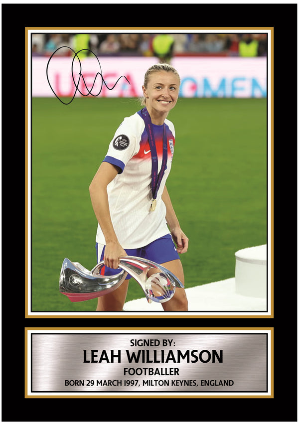 Leah Williamson Printed Signature Poster Print – England Lionesses Euro Champion Wall Art – Style Women’s Football Wall Art