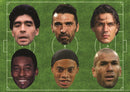 Football Legends Face Mask Multipack – 6 Legendary Football Star Inspired Masks – Funny Football Party Accessories, Match Day Fancy Dress, Sports Fan Photo Booth Props & Celebration Decorations