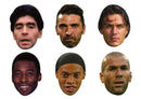Football Legends Face Mask Multipack – 6 Legendary Football Star Inspired Masks – Funny Football Party Accessories, Match Day Fancy Dress, Sports Fan Photo Booth Props & Celebration Decorations