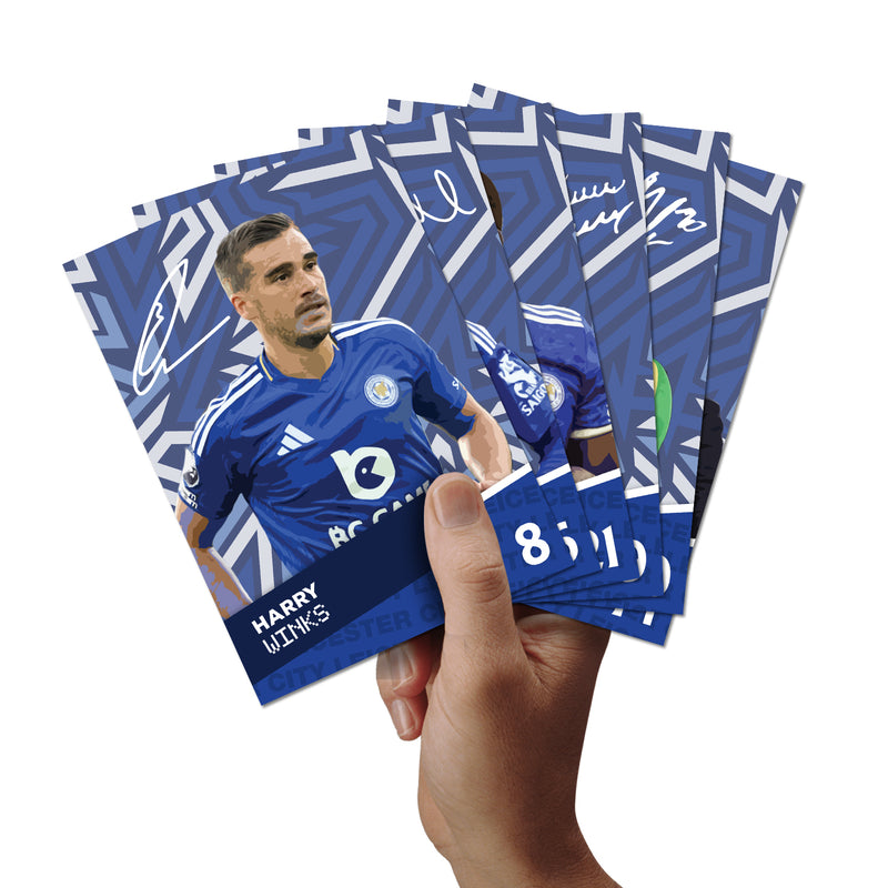 Leicester City Players SIGNED A6 Poster Pack - 6 Autographed Poster Print Cards (Winks, Ndidi, Pereira, Vardy, Hermanson, Nistelrooy)