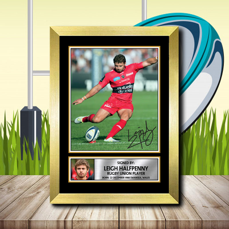 Leigh Halfpenny 1 Printed Signature Rugby Star Poster Print Framed Wall Art Gift – Leigh Halfpenny 1 Printed Signature Rugby Star Poster Print