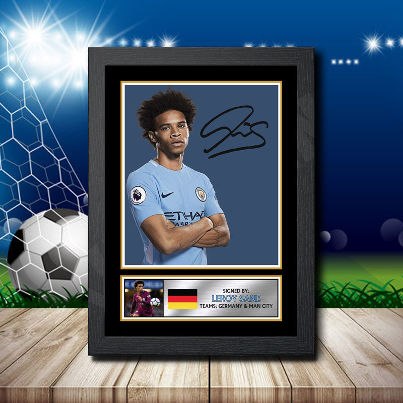Leroy Sane Printed Signature Footballers Star Poster Print Framed Wall Art Gift – Leroy Sane Printed Signature Footballers Star Poster Print