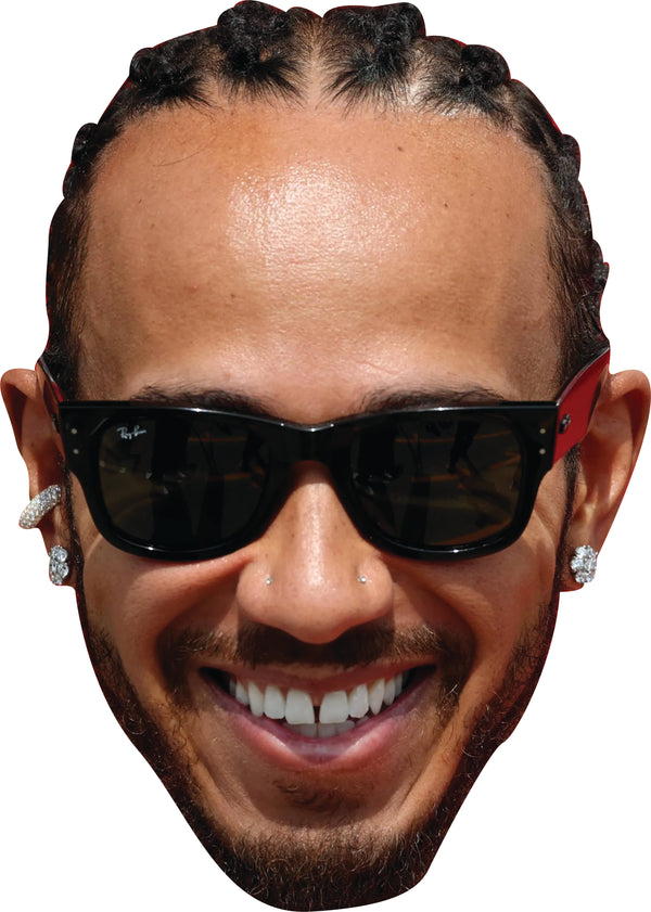 Lewis Hamilton Sun Glasses Face Mask – F1 Motorsport Celebrity Card Face Mask – Celebrity Mask for Stag Do, Hen Night, Fancy Dress & Costume Parties