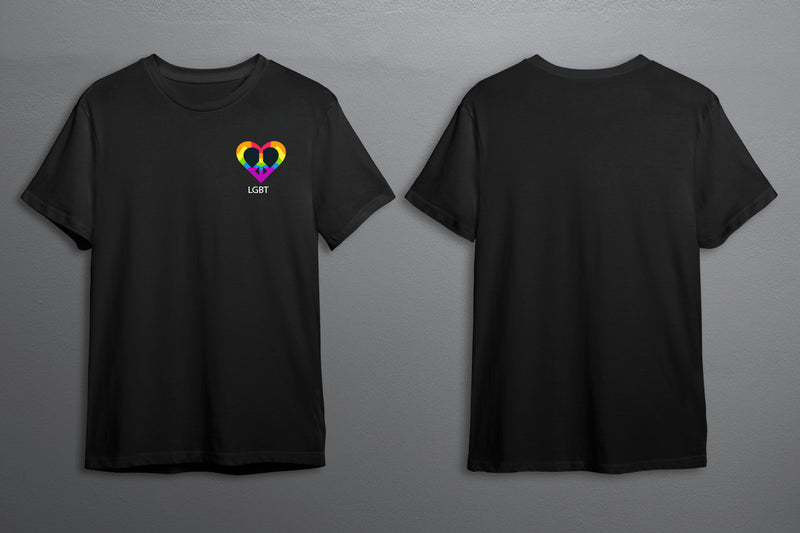 Heart LGBTQ+ T-Shirt Unisex - Pride Month - Pride March - LGBTQ+ Clothing-Rainbow Tee-Gay Pride T-Shirt- Black White Tee