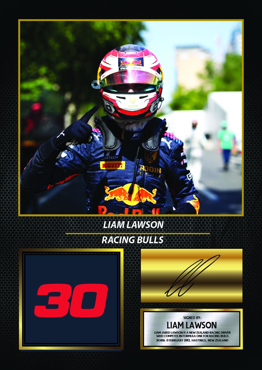 Liam Lawson Racing Driver Printed Signature Print – liam Lawson printed signature poster