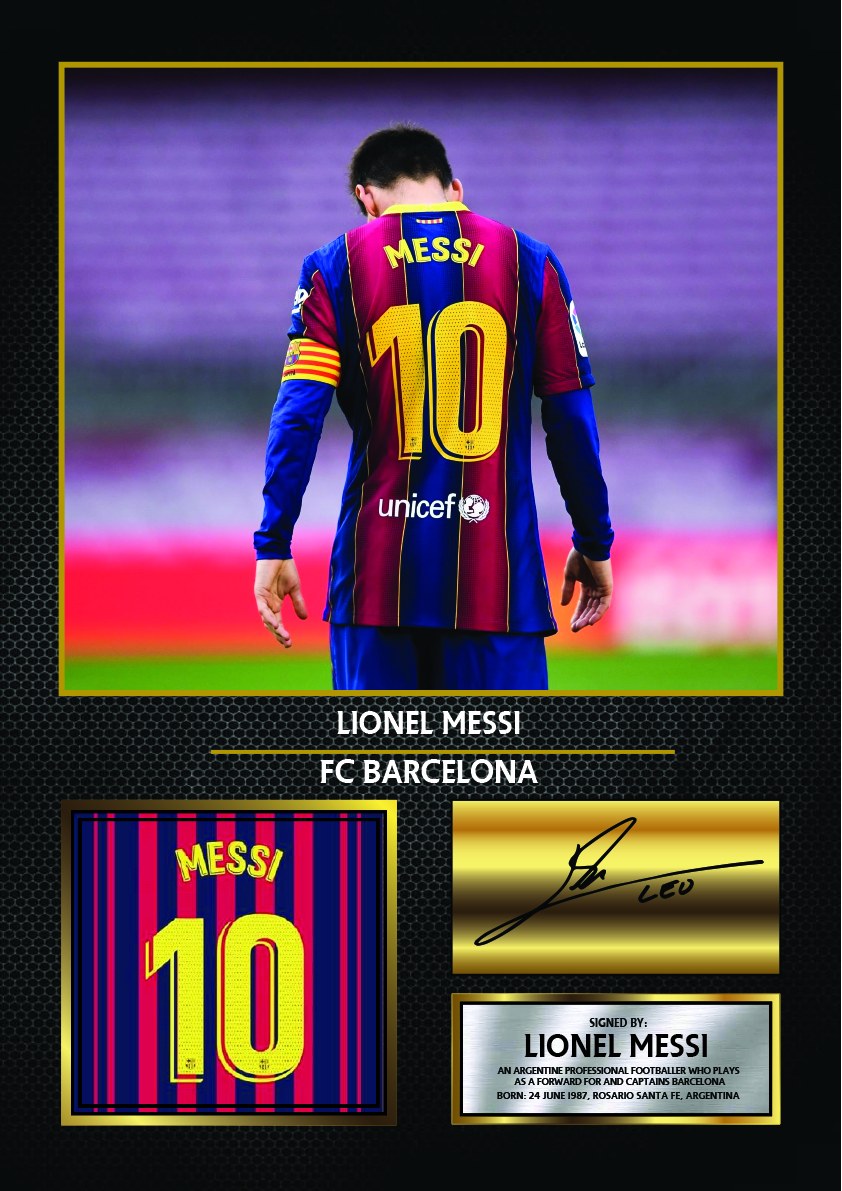 Lionel Messi Barcelona Footballer Printed Signature Print – lionel Messi printed signature poster