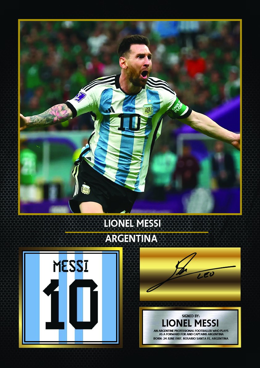 Lionel Messi Argentina Footballer Printed Signature Print – lionel Messi printed signature poster