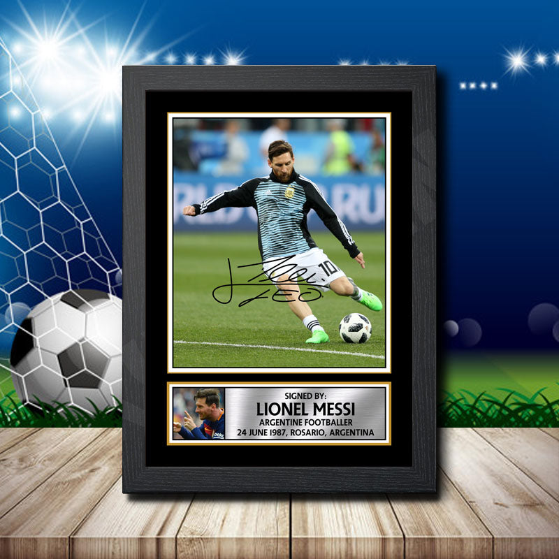 Lionel Messi 1 Printed Signature Footballers Star Poster Print Framed Wall Art Gift – Lionel Messi 1 Printed Signature Footballers Star Poster Print