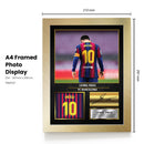 Lionel Messi Barcelona Signed Poster Print – FC Barcelona Football Wall Art – Printed Autograph Soccer Memorabilia – Barca Fan Bedroom Decor Gift