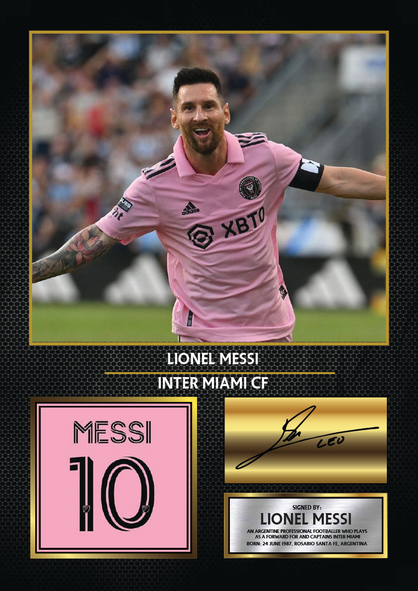 Lionel Messi Inter Miami Printed Signature Poster Print – Football Wall Art – Printed Soccer Wall Art – Inter Miami CF Fan Bedroom Decor Gift – Lionel Messi Inter Miami Printed Signature Poster Print