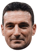 Lionel Scaloni Face Mask – Argentina Football Manager Inspired Card Face Mask, Soccer Fan Party Accessory, Match Day Photo Booth Prop, Sports Supporter Gift