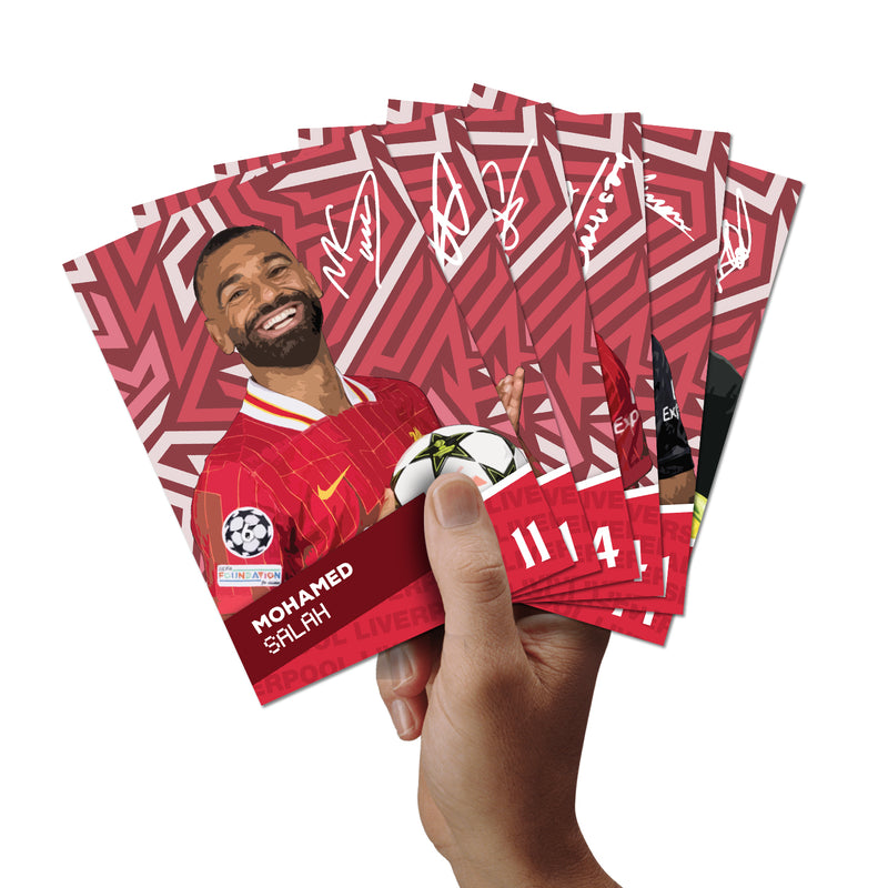 Liverpool Players SIGNED A6 Poster Pack - 6 Autographed Poster Print Cards (Salah, Trent, Dijik, Mac Allister, Allison, Slot)