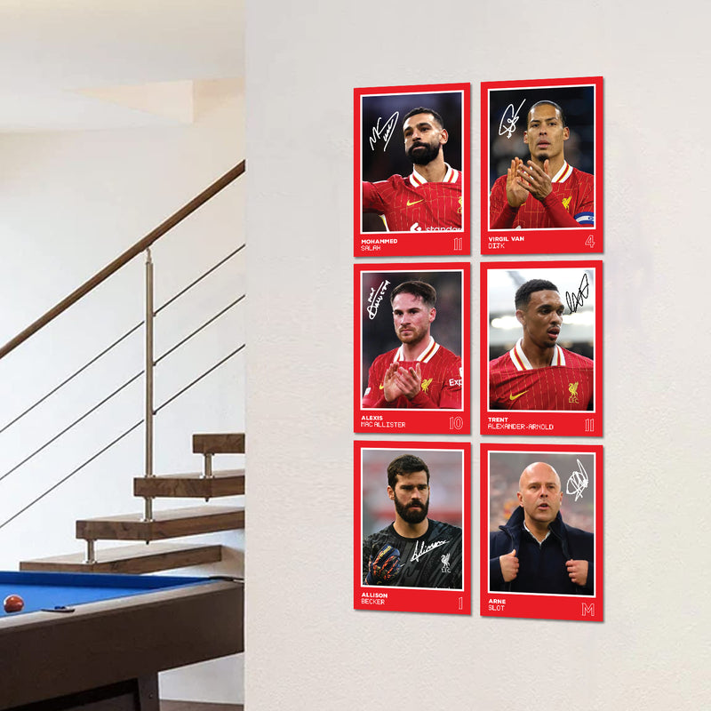 Liverpool Players SIGNED A6 Poster Pack 2 - 6 Autographed Poster Print Cards (Salah, Trent, Dijik, Mac Allister, Allison, Slot)