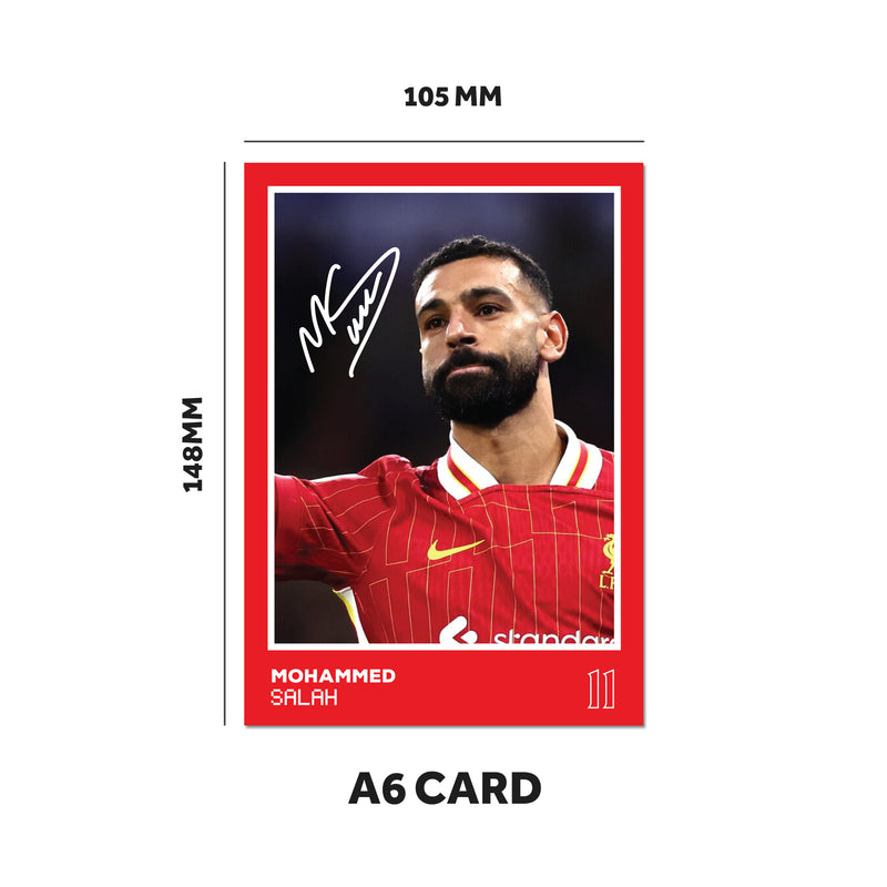 Liverpool Players SIGNED A6 Poster Pack 2 - 6 Autographed Poster Print Cards (Salah, Trent, Dijik, Mac Allister, Allison, Slot)