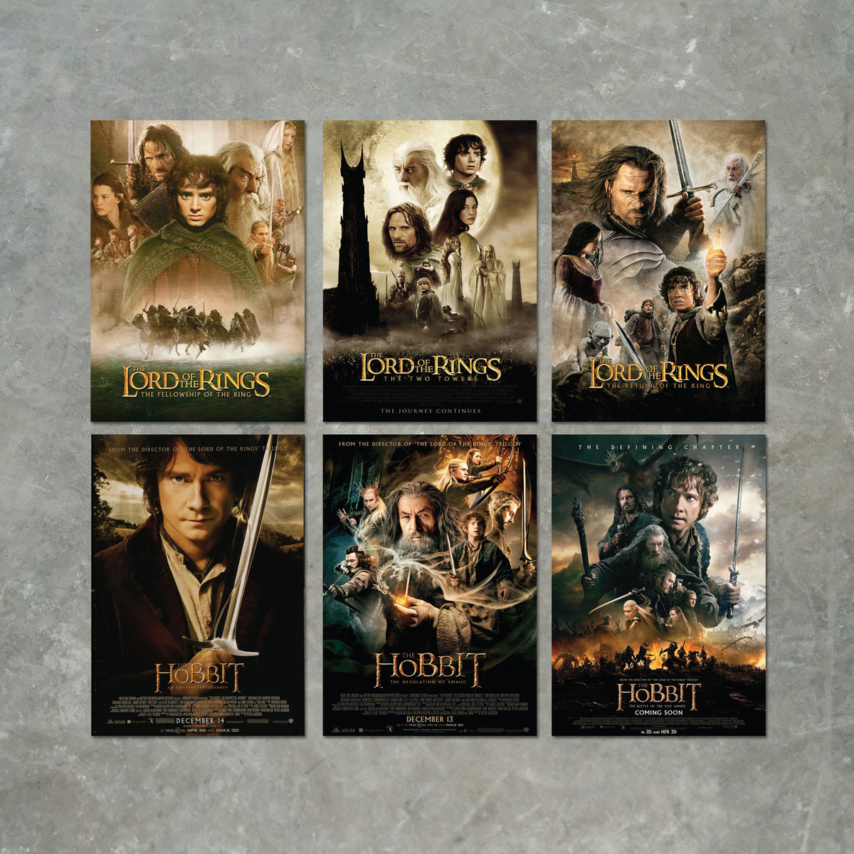 Lord Of The Rings Movies and Film Poster Print Packs - 6 POSTERS A6, A5